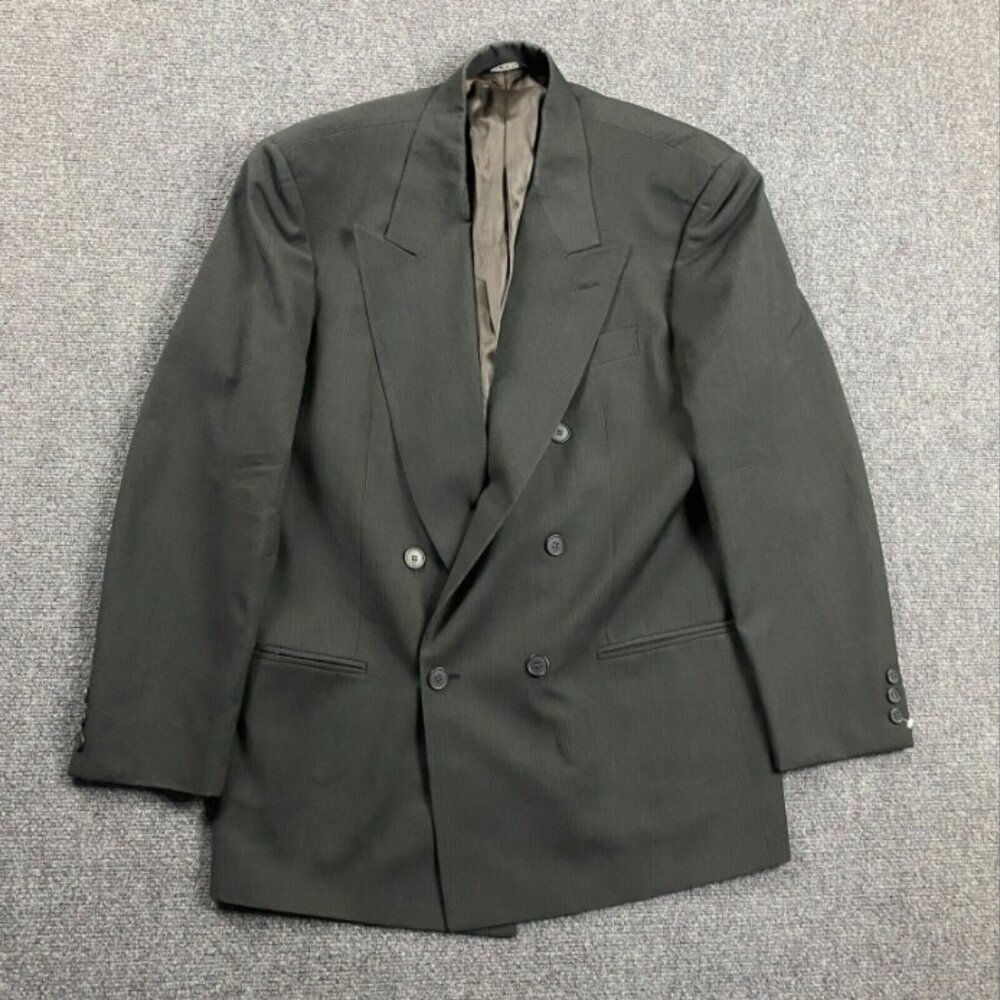 Rialto Blazer‎ Adults 48R Gray Glen Check Jacket Pure Virgin Wool Mens